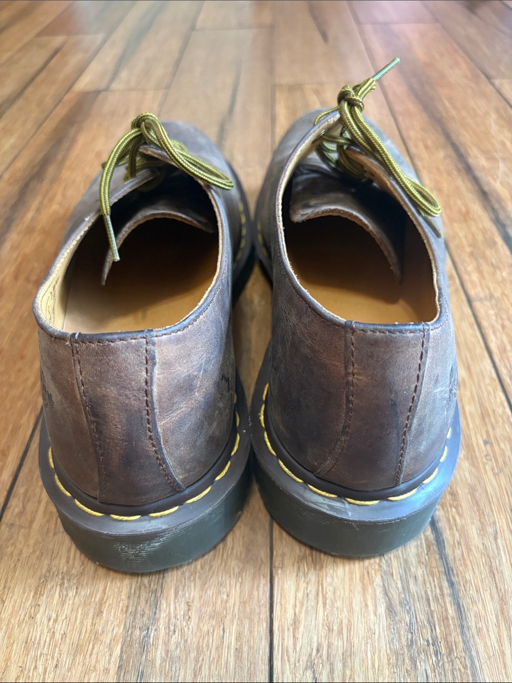 DR MARTENS 1561 Brown Leather 4-eye Gibson Oxford Lace Up - Picture 8 of 11